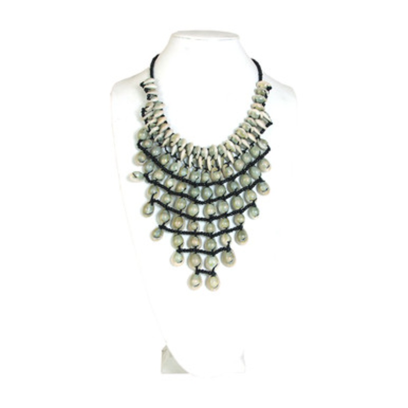 9-Row Uncut Cowrie Shell Elegance Necklace