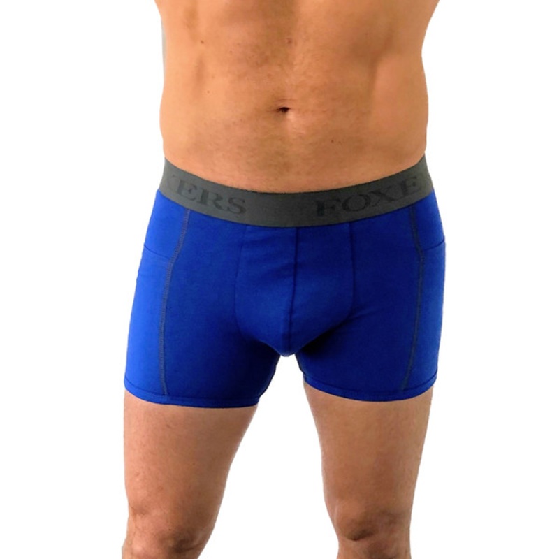 Men's boxer brief royal blue with Gray trim