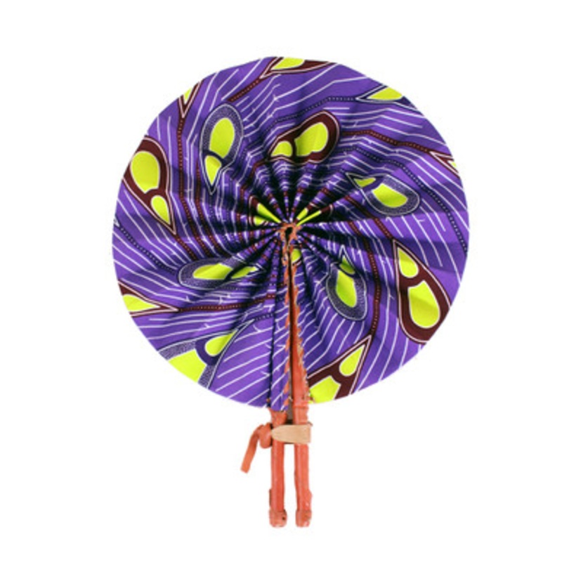 Purple Peacock Tail Folding Fan