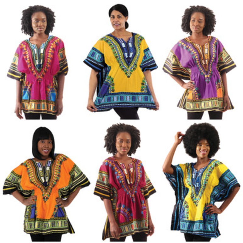 Set Of 6 Traditional Elastic Dashikis