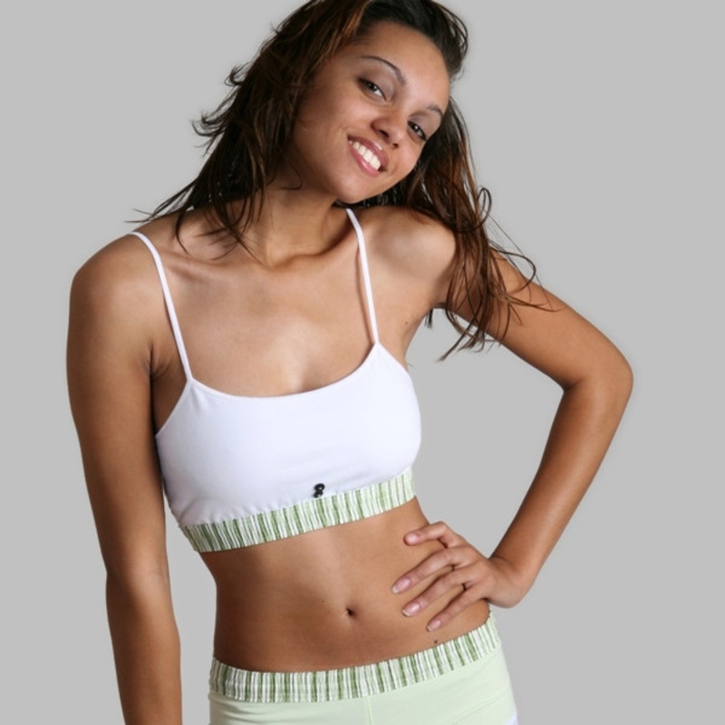Sport Top - Lime Stripe over White
