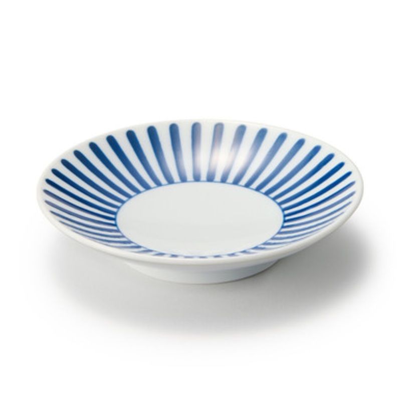 Hasami Ware Porcelain Plate Fan Stripe
