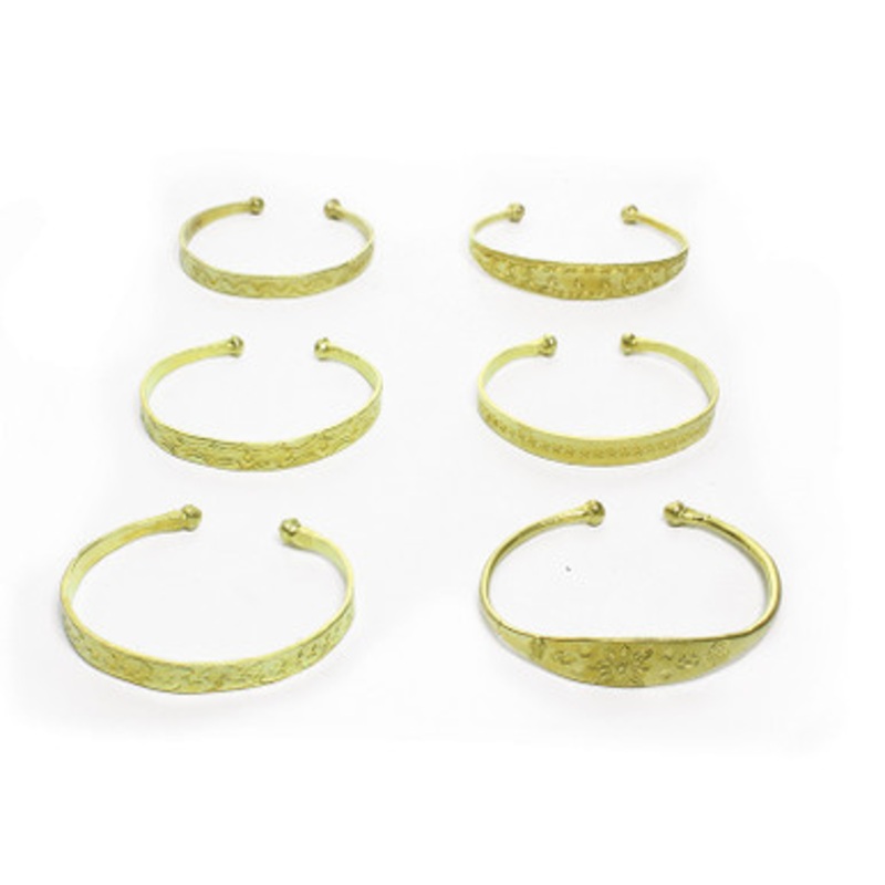 Set Of 6 Gold Fulani Bracelets