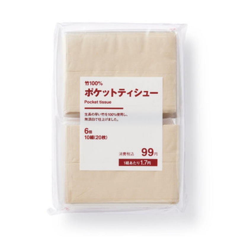 Unbleached Pocket Tissue Set Of 6