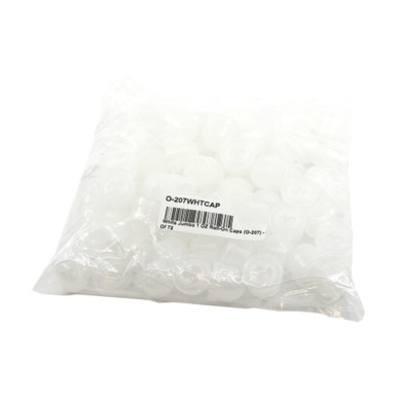 White Jumbo 1 OZ Roll-On Caps (O-207) - Bag Of 72