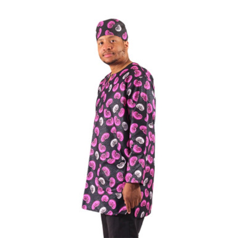 African Print LS Dashiki & Cap
