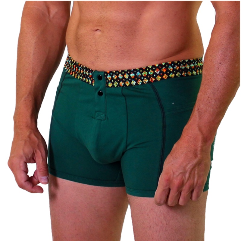 Dark Green Men's Boxer Briefs 