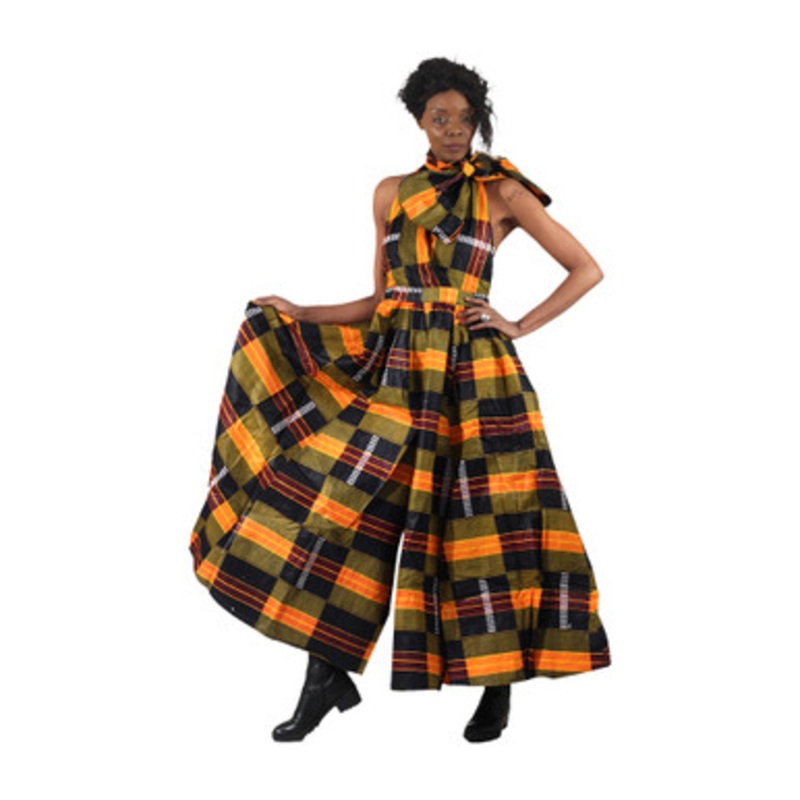 Kente #3 Infinity Wrap Palazzo Jumpsuit