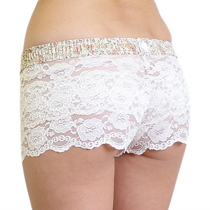Blush Lace Boxers with Floral FOXERS Band