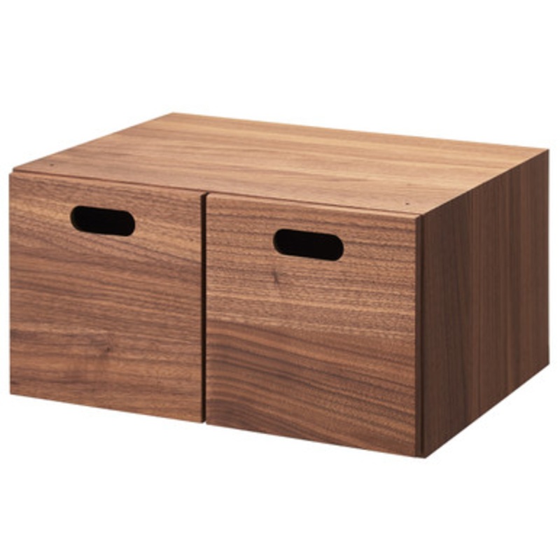 Walnut Stacking Chest 2 Drawers