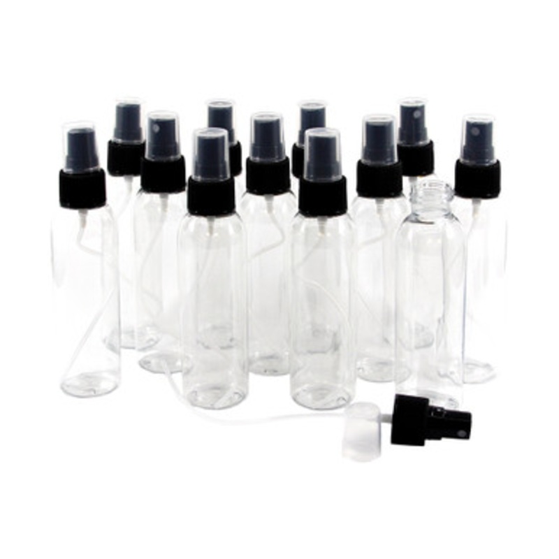 4 oz. Plastic Bottles w/Atomizer - 12 pk
