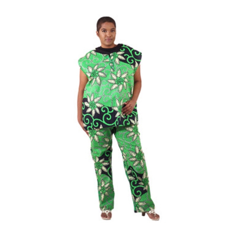 2-Piece Sleeveless Kitenge Print Pant Set