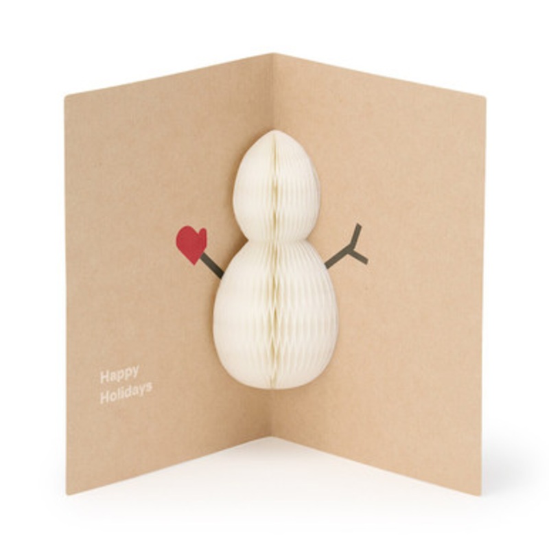 Honeycomb Paper Pop Up Card  Snowman