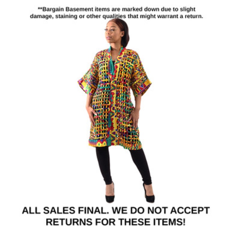 DAMAGED Kente Mesh Cape-Jacket