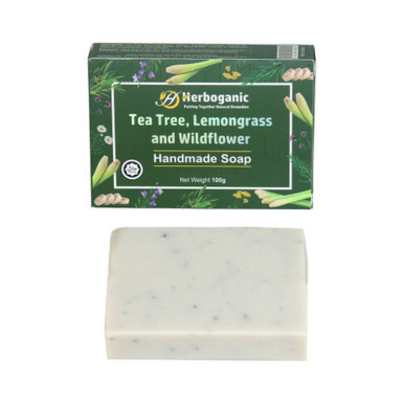 Herboganic: Handmade Soap Tea Tree, Lemongrass and Wildflower 3.5 oz