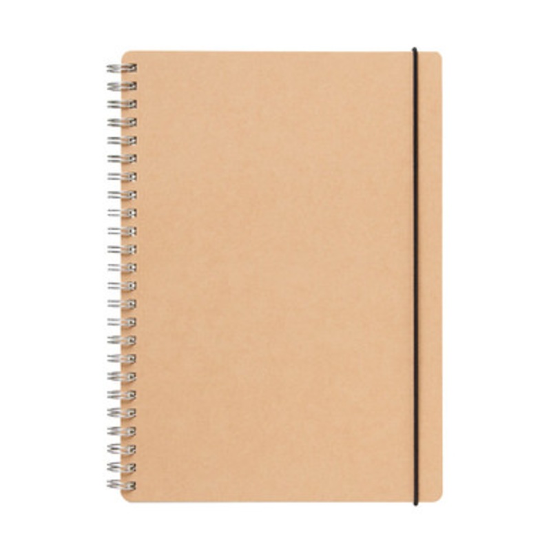 High Quality Recycling Paper Double Ring Notebook with Rubberband A5