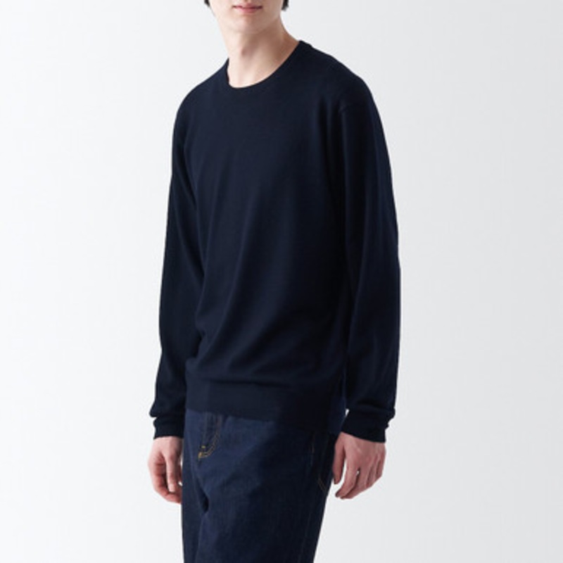 Men's Fine Knit Wool Crew Neck Jumper 18089