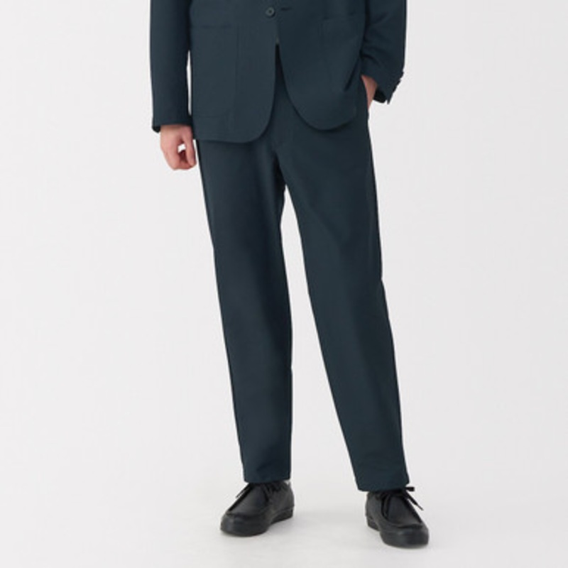 Men's Seersucker Blend Tapered Leg Trousers