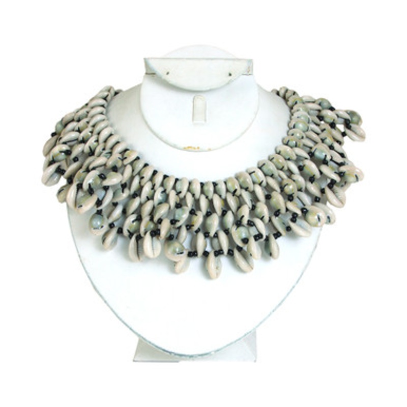 Multi-Row Uncut Cowrie Shell Choker