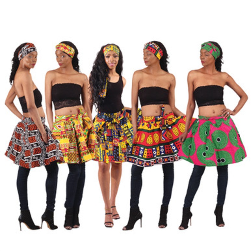 Set of 5 Ankara Print Mini Skirts
