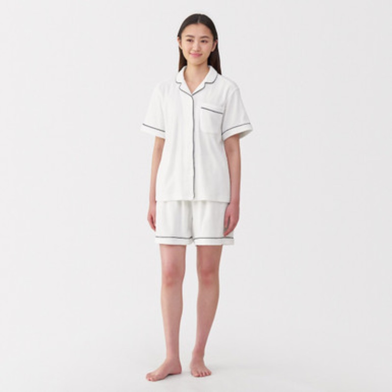 Women's Cotton Blend Pile Short Sleeve Loungewear Set