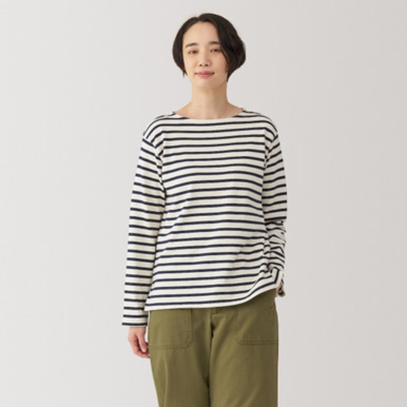 Women's Heavyweight Jersey Boat Neck Long Sleeve TShirt