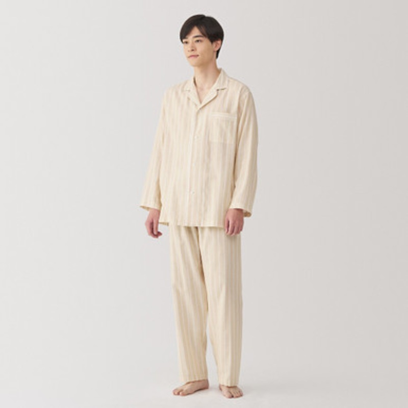 Men's Side Seamless Double Gauze Pyjamas