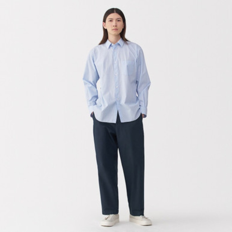 Men's SatinFinish Cotton Wide Leg Trousers