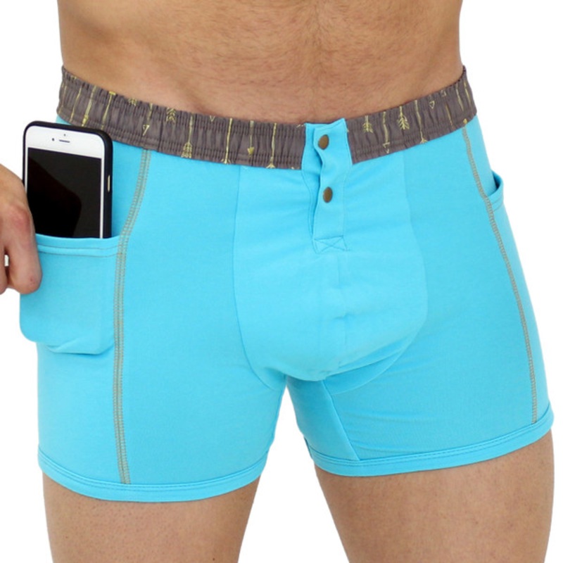 Men's Turquoise Boxer Brief Pockets | FOXERS