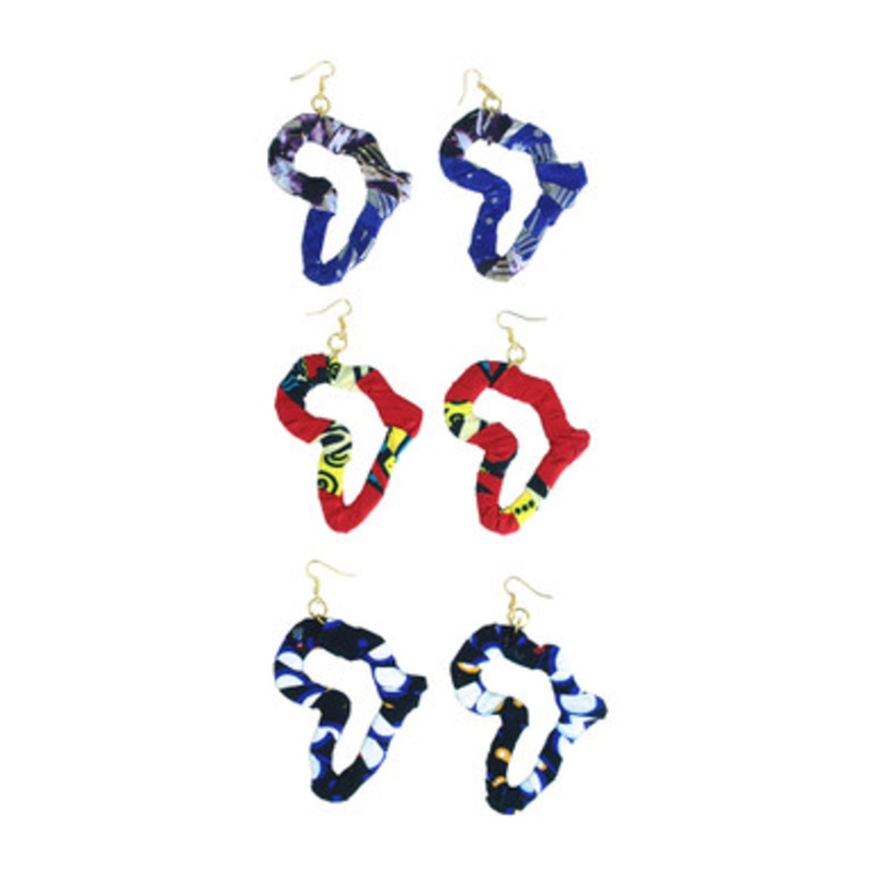 Set Of 3 Kitenge Africa Earrings - ASRTD