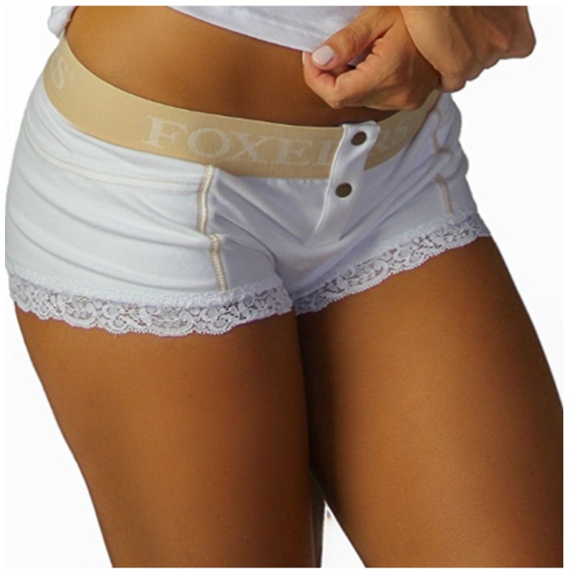 White Boxer Brief with FOXERS Sand Logo