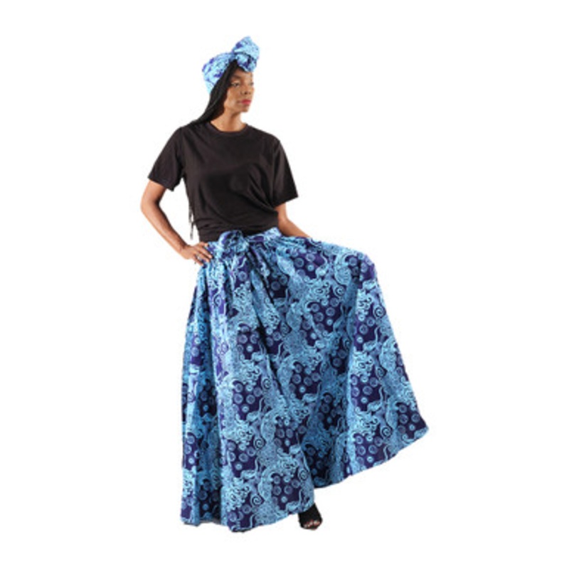 Blue African Print Palazzo Pants