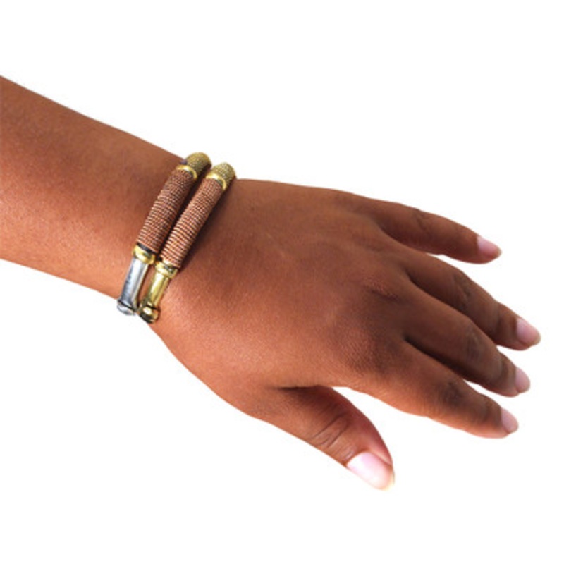 Brass & Copper Twist Cuff