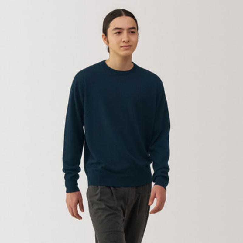 Men's Fine Knit Wool Crew Neck Jumper