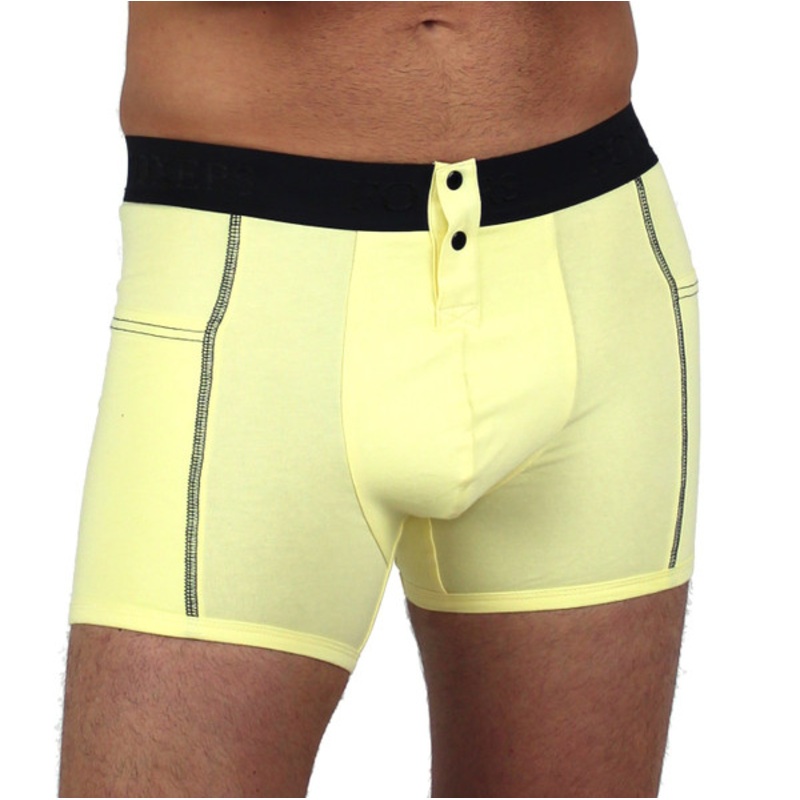 Yellow Men's Boxer Brief with Black FOXERS logo