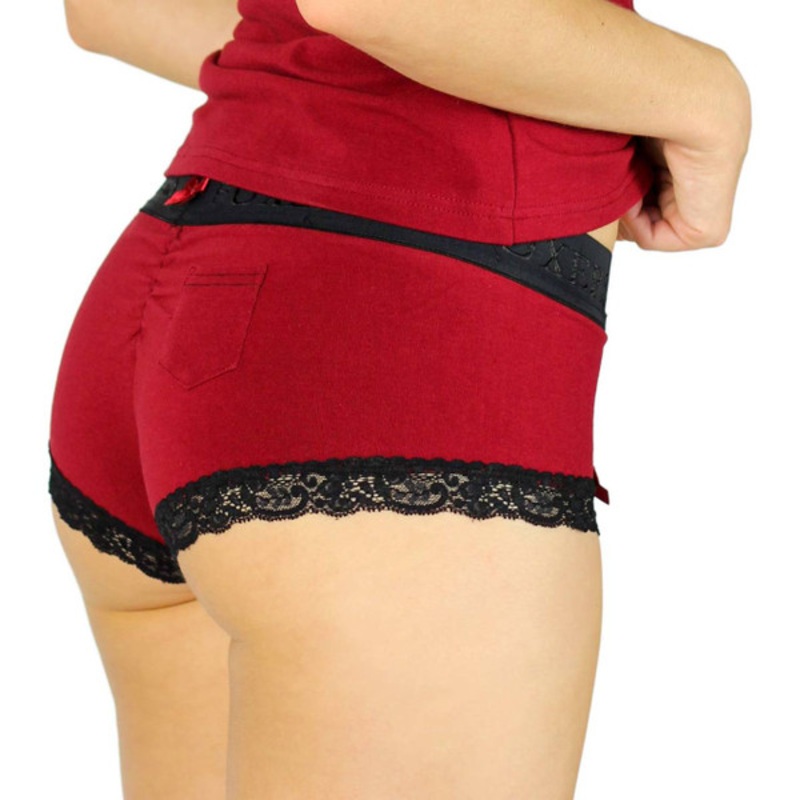 Black Cherry Boyshorts with Flat Foxers Band
