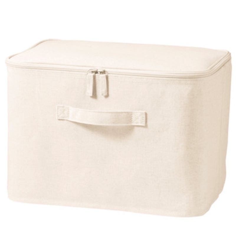 Cotton Linen Zip Box 37x26x26cm