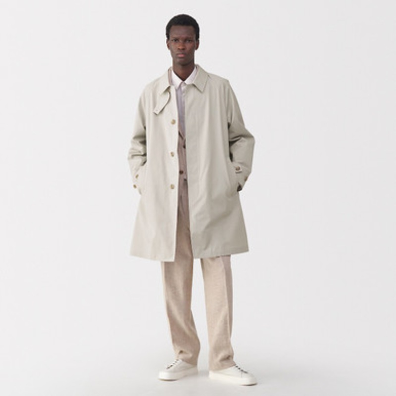 Men's Cotton WaterRepellent SingleBreasted Coat