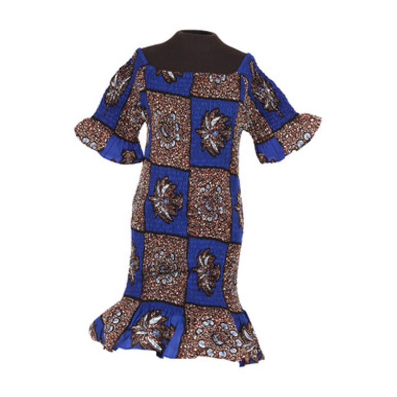 African Print Short Elastic Dress