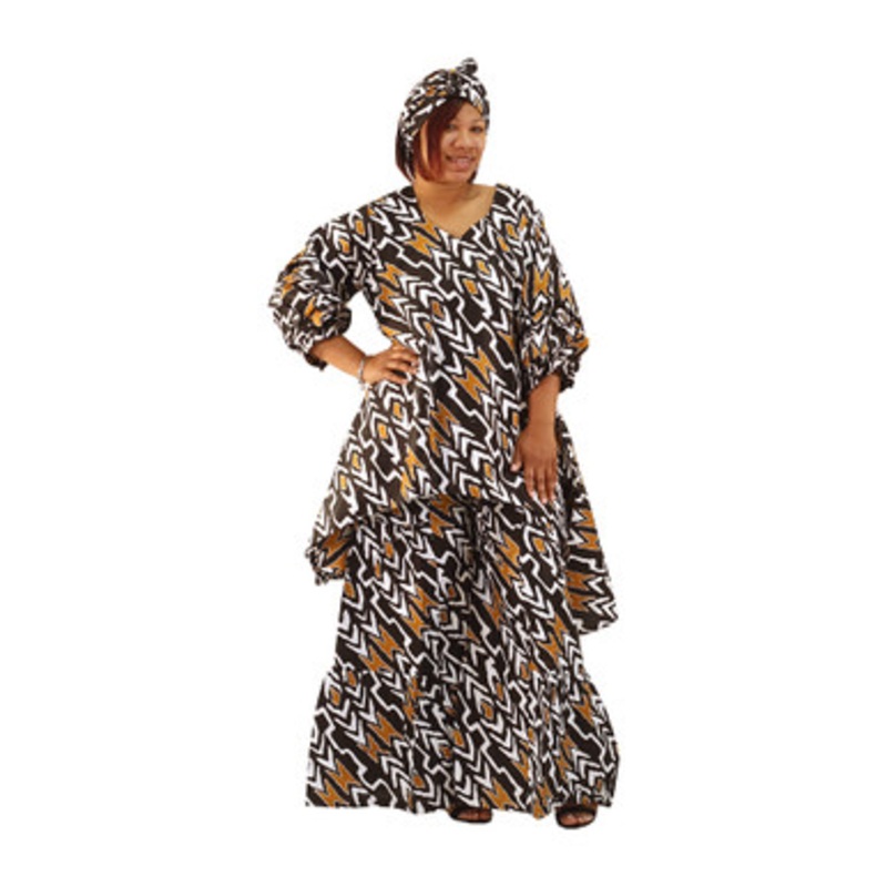 Artisan Print Two-Piece Pant Set - Free Size