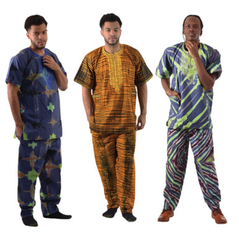 Set Of 3 Tie Dye Dashiki & Pants Sets