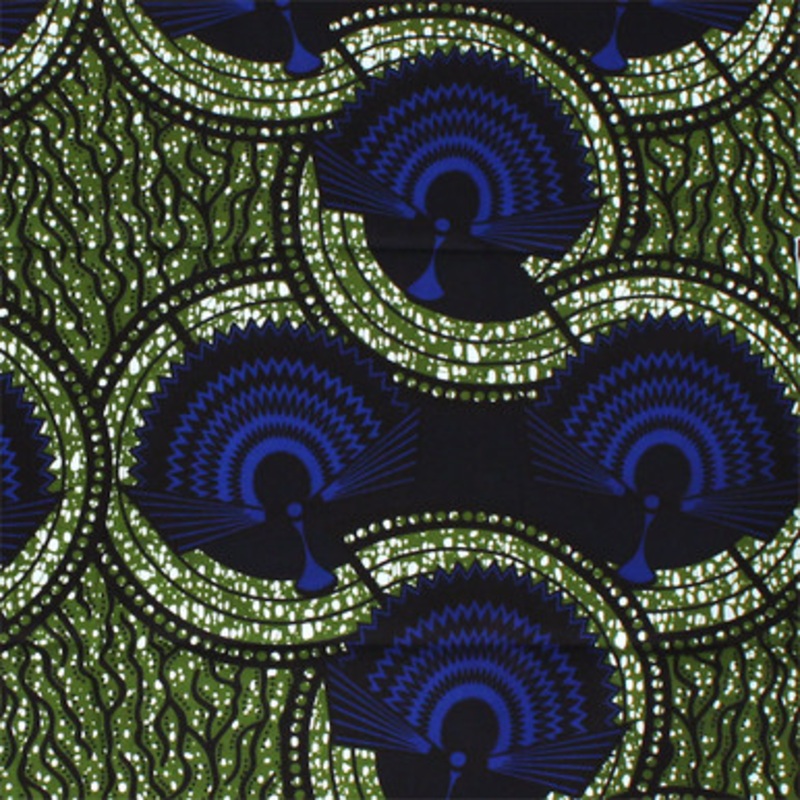 Green & Royal African Print Fabric: 6Yd