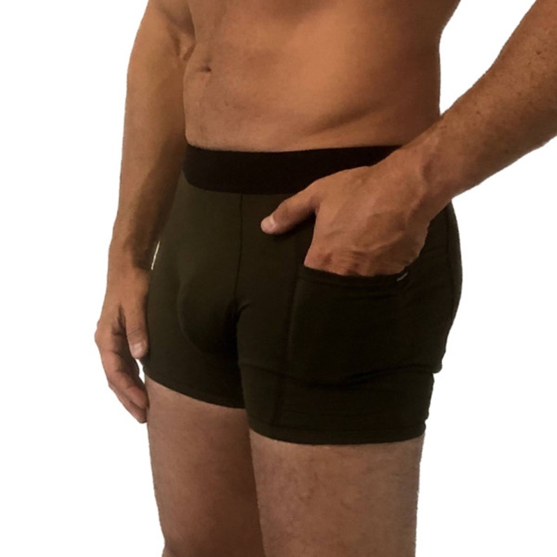 Olive Men's Boxer briefs (no snap) w/ pockets