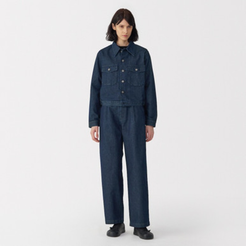 Women's Washi and Denim Jacket  Dark Navy