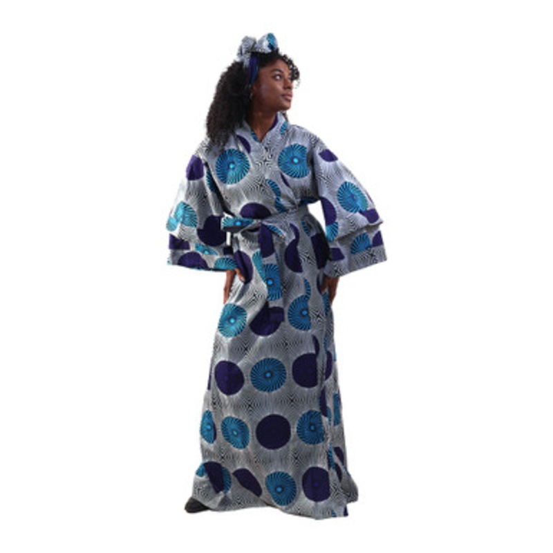 African Print Long Kimono