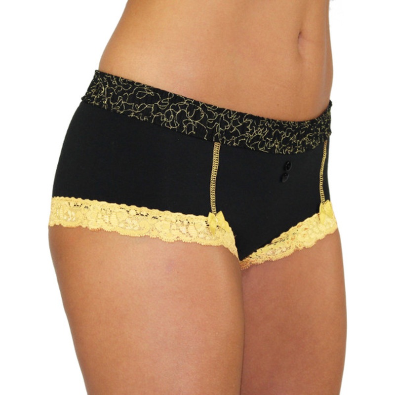 Black Boyshorts with Masquerade Band | FOXERS 