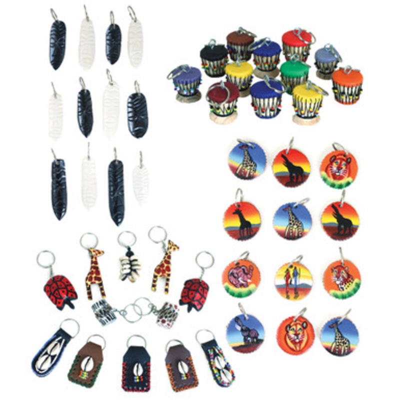 Set Of 48 African-Made Key Chains