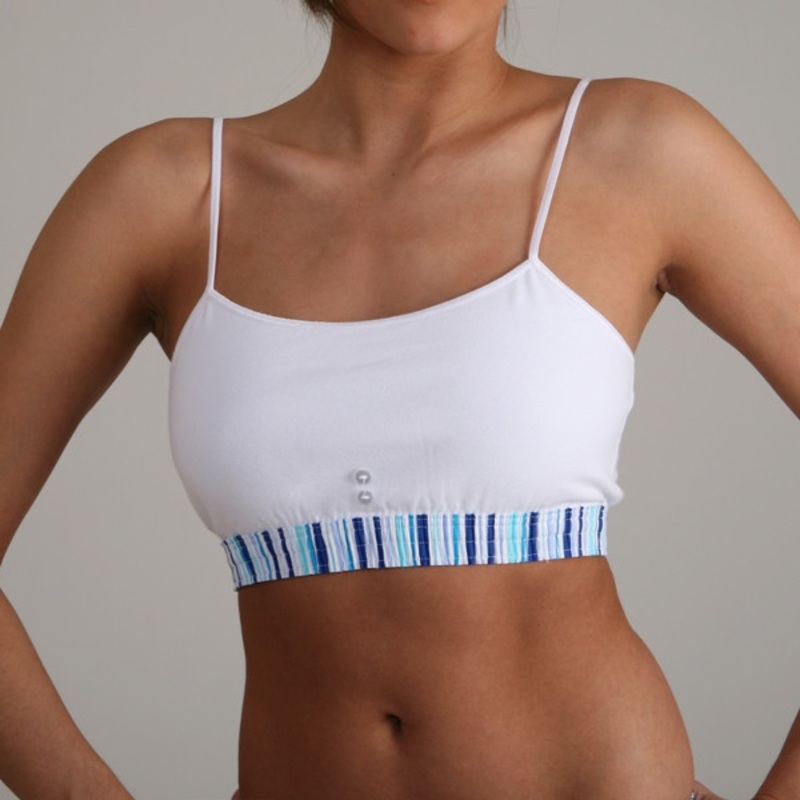 Sport Top - Multi Blue Stripe over White