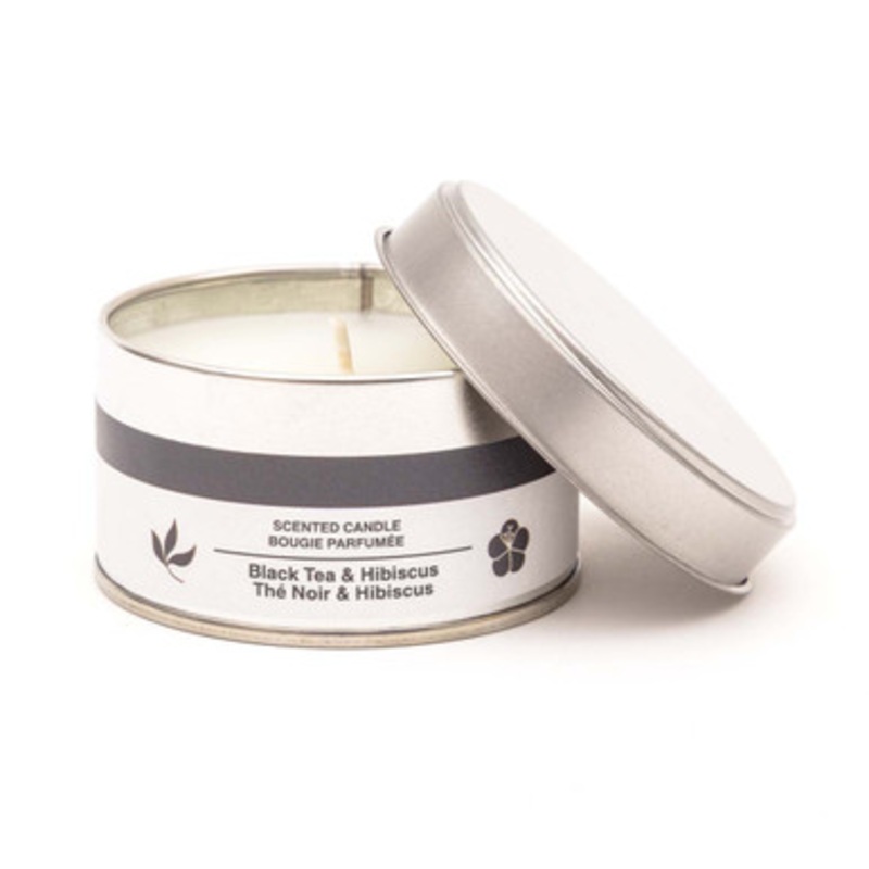 Black Tea and Hibiscus Tin Candle  1 Wick