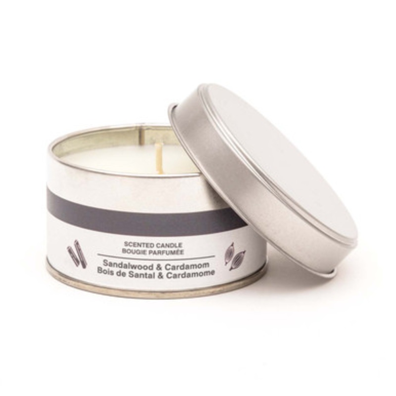 Sandalwood and Cardamom Tin Candle  1 Wick